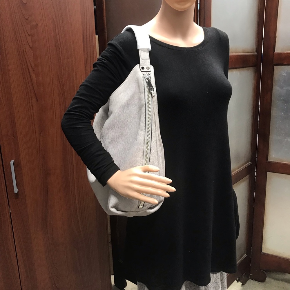 Rebecca Minkoff Bryn Double Zip Hobo Bag, Putty WT # 11228 - Picture 3 of 8